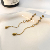 Zircon gland chaîne joyas de acero inoxydable al por mayor titane acier galvanisé 18k boucles d'oreilles en or