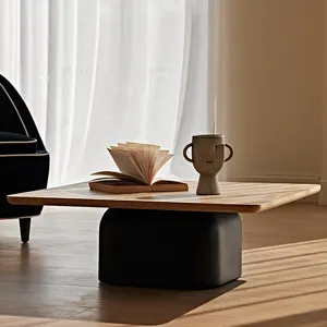 Conjunto de mesa de centro de madeira minimalista e moderno para sala de estar