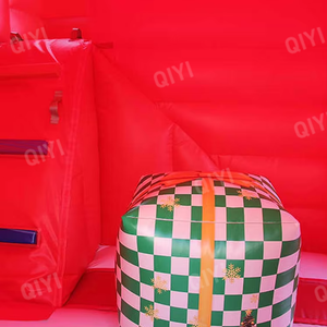 Château plein d'entrain de fête d'enfants de maison de rebond gonflable de bonbon de Noël rose de qualité commerciale - Product Image 3