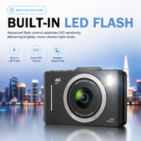 Caméra numérique intelligente 4K 48MP à mise au point fixe, écran IPS 2,8 pouces, enregistreur vidéo MP3, port Type C, caméscope compact stabilisé rechargeable