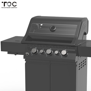 Gril à gaz de <span class=keywords><strong>barbecue</strong></span> de brûleurs de la partie extérieure matérielle 3 d'acier inoxydable de couleur noire avec deux brûleurs latéraux - Product Image 2