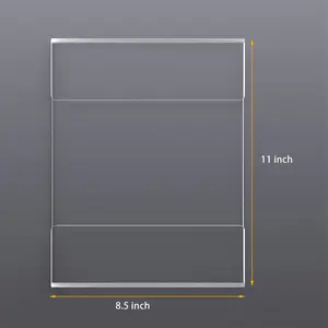 8.5x11 Wall Mounted Acrylic Sign Holder Wall Signs Photo Menu Display Holders Clear Acrylic Wall Frames For Office