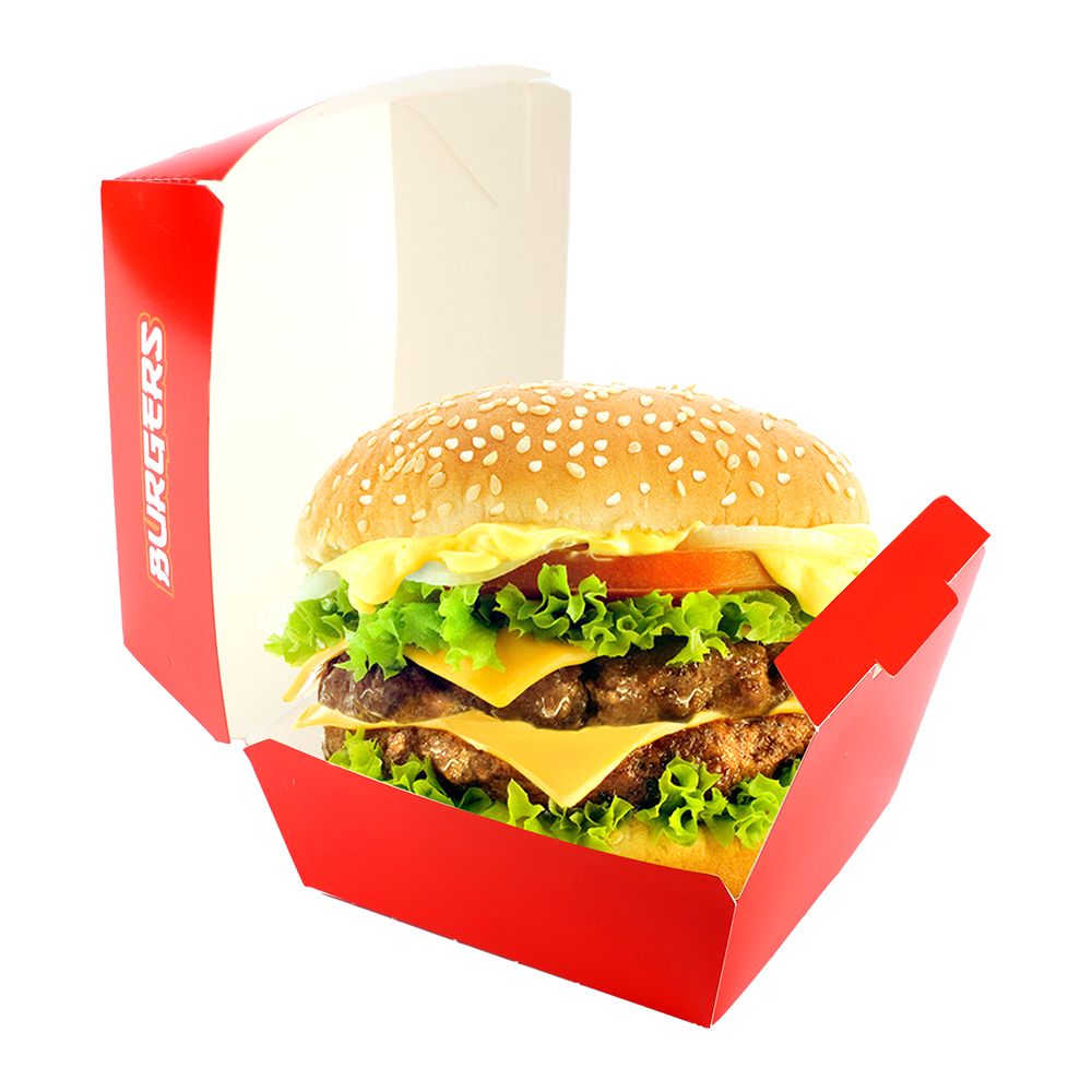 disposable Customizable Square hamburger Burger paper Packaging Box for burger