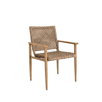 Fauteuil de salle à manger en aluminium et rotin, moderne, imperméable, fabriqué sur mesure pour l'extérieur