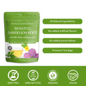 Chá de ervas OEM para limpar e digerir chá orgânico <span class=keywords><strong>Roasted</strong></span> <span class=keywords><strong>Dandelion</strong></span> <span class=keywords><strong>Root</strong></span> com cardo de leite e hortelã - Product Image 2