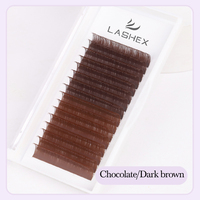 Extension de cils de couleur caramel Faux cils individuels en vison couleur chocolat Méga extensions de cils couleur marron sarcelle moka