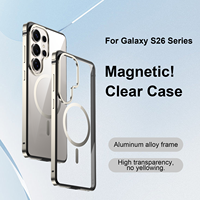 Étui magnétique en métal aluminium de qualité supérieure pour Samsung Galaxy S26 Series, coque ultra-fine transparente anti-rayures