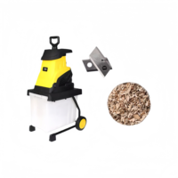 Vente directe d'usine, broyeur de branches et de bois électrique miniature portable de haute qualité pour la maison, avec sac de collecte de 50l