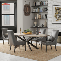 Abendessen Lieferant Hot Sale Luxus Holz möbel Antike moderne Massiv Eiche Holz Esstisch Küchentisch Set für 6