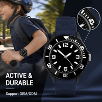 Montre à quartz Sekonda Dive pour homme, 38 mm, noire, avec affichage analogique et bracelet en silicone bleu 30188