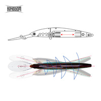 Leurre de pêche Kingdom Long Lip Minnow 100mm/13g, appât artificiel suspendu de haute qualité pour la pêche en eau salée, pour la pêche au bar