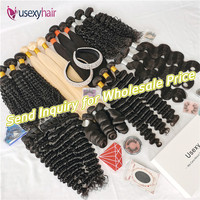 Usexyhair Échantillon Gratuit de Mèches de Cheveux Naturels Bruts de Vison Vierge Brésiliennes, Cheveux Bruts en Vrac, Mèches de Cheveux Humains Remy Vierges Indiens à Cuticules Alignées