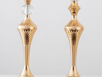 Grand support de fleurs en fer forgé en métal, trompette plaquée or brillant, support de fleurs, Vase de Table, pièce maîtresse décorative de mariage