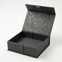 Boîte cadeau de luxe avec logo personnalisé, boîte en carton noir magnétique, boîte d'emballage pliable, vente en gros pour l'électronique, les bijoux, les coffrets cadeaux