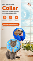 Collier de récupération gonflable pour animaux de compagnie de haute qualité, en PVC souple, anti-griffures, pour la cicatrisation des plaies chez les chiens