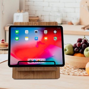 Étagère de lecture en bois, couleur bois naturel, présentoir vertical de bureau pour le rangement de magazines et de livres de recettes - Product Image 4