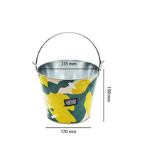 Seau à glace en métal galvanisé moderne sur mesure de 5 litres pour bière et vin avec poignées, seaux de refroidissement pour boissons de fête