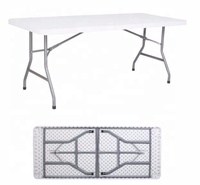 Table pliante rectangulaire en plastique moderne pour événements extérieurs, 1,8 m, légère et durable, à prix réduit