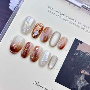 <span class=keywords><strong>Faux</strong></span> <span class=keywords><strong>ongles</strong></span> de luxe rouges avec motif feuille <span class=keywords><strong>d</strong></span>'<span class=keywords><strong>or</strong></span>, faits à la main, de haute qualité, à presser, avec effet œil de chat - Product Image 6