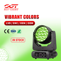 Nouveau produit Bee Eye DMX 19x15W Wash Zoom, éclairage de scène pour événements, projecteur LED Wash à tête mobile pour mariage, bar, boîte de nuit