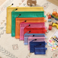 Sacs de rangement en gros avec fermeture éclair, pochettes en maille imperméables pour fournitures de bureau et de rentrée scolaire