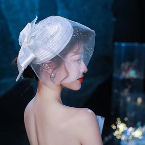 HM050 Hera Hot <strong>Sale</strong> Classical Bride <strong>Hat</strong> Stylish Top <strong>Hat</strong> Face Veil Fascinator <strong>Wedding</strong> <strong>Hats</strong> - Product Image 3
