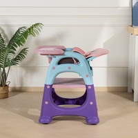 Chaise haute bébé convertible multifonctionnelle 4-en-1 Clafbebe, ensemble repas réglable avec table à blocs de construction