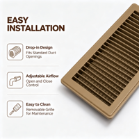 Nouvelle grille de ventilation rectangulaire marron 6 * 14 pour climatisation, vente en gros