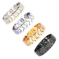 Pulsera de Energía Cuántica Terahertz, Joyería Biomagnética Chapada en Oro de 4000 Gauss, Acero Inoxidable 316L, Venta al Por Mayor