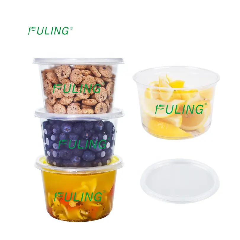 Yüksek kaliteli pp şeffaf tek kullanımlık 8oz plastik gıda kabı take away gıda kutuları ve fincan için taze kesilmiş meyve