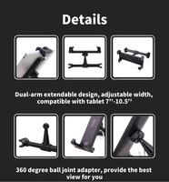 Support de téléphone portable réglable pour siège arrière de voiture Support d'appui-tête pour tablette de voiture Support de téléphone pour tablette pour Ipad/iphone