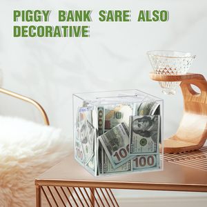 Hiện đại rõ ràng <span class=keywords><strong>Acrylic</strong></span> Coin container phổ biến thân thiện với môi quà tặng cho trẻ em để tiết kiệm tiền - Product Image 2