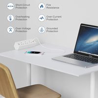 Pince de bureau à 3 voies Bande d'alimentation PD20W Type-C Installation facile Rallonge de bureau Prises de courant de bord de bureau