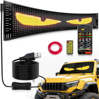 Écran LED dynamique « Devil Eye » avec contrôle par application, lumière d'avertissement programmable pour pare-brise de camion, panneau de texte DIY pour modification de vitre de voiture
