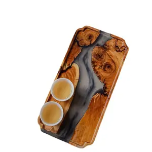 Handmade rắn gỗ nồi mang khay trà nhỏ vách đá Cypress mỡ hình chữ nhật khay gỗ với bọt khô Nhật Bản khay nhựa