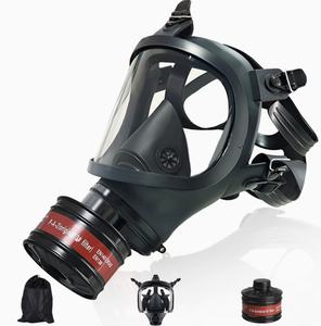 Masque respiratoire intégral de sécurité industrielle, avec sangle de tête réglable et large champ de vision, compatible avec <span class=keywords><strong>tuyau</strong></span> de canister pour la <span class=keywords><strong>protection</strong></span> contre les gaz - Product Image 6