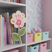 LHJY Plaque en bois brut à imprimer avec les mains, cadre d'art DIY pour enfants, cadeau artisanal en bois vierge pour la Fête des Mères