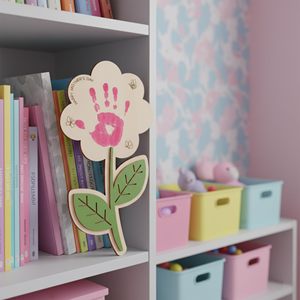 LHJY Plaque en bois brut à imprimer avec les mains, cadre d'art DIY pour enfants, <span class=keywords><strong>cadeau</strong></span> artisanal en bois vierge pour la Fête des Mères - Product Image 3