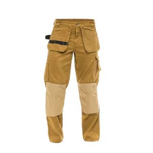 Pantalon décontracté ample à jambe droite en coton uni avec taille élastique et cordon de serrage pour homme JAC22 KZ62342 - Product Image 1
