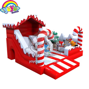 Tobogán Inflable Navideño con Diseño de Muñeco de Nieve, Red de Seguridad, Ideal para Fiestas Navideñas en el Patio Trasero - Product Image 5