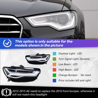 Phares LED matriciels modifiés Plug & Play pour Audi A6L C7 12-15 : Amélioration de l'ensemble de phares avec clignotants dynamiques séquentiels (de l'ancien au nouveau modèle)