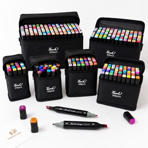 Juego de Marcadores Permanentes de Alcohol con Doble <span class=keywords><strong>Punta</strong></span>, <span class=keywords><strong>Fina</strong></span> y Ancha, 12-262 Colores Disponibles, Colores Más Vendidos, Pincel Artístico - Product Image 1
