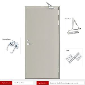 Porte coupe-feu en acier isolante thermiquement et anti-fumée, à ouverture latérale, pour passage de conduite, certifiée (une porte, un certificat) - Product Image 2