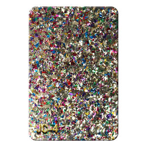 Lámina Acrílica Brillante Dorada con Confeti de 4 mm de Grosor, 1040x620 mm, Brillo Vibrante, Apta para Corte Láser, para Hacer Pendientes - Product Image 1