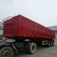 Vente chaude Semi-remorque à benne basculante latérale à 3 essieux de 60 tonnes, remorque à benne basculante hydraulique, remorque à benne basculante