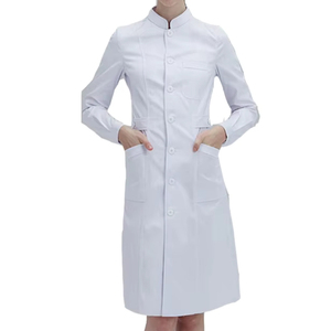 Camice da Laboratorio Bianco Corto in Twill di Cotone per Medici e Infermieri - Product Image 1