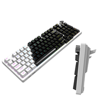Clavier mécanique avec disposition de 97 touches, rétroéclairage RVB, clavier de jeu filaire avec contrôle du volume pour ordinateur de bureau et ordinateur portable