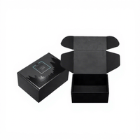 Boîte d'expédition en carton ondulé personnalisée à prix avantageux avec logo UV, finition mate noire, pour emballage de sous-vêtements et vêtements, pliable pour le rangement et l'expédition