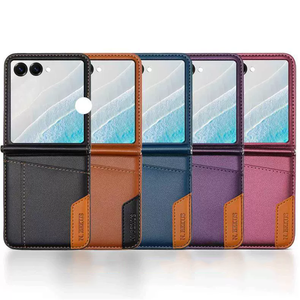Funda de Cuero con Costuras de Color y Ranuras para Tarjetas, Tipo <span class=keywords><strong>Flip</strong></span>, para <span class=keywords><strong>Samsung</strong></span> Galaxy <span class=keywords><strong>Z</strong></span> <span class=keywords><strong>Flip</strong></span> 7 FE 6 5, Antigolpes - Product Image 1