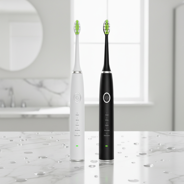 Rechargeable Travel Portable Sonic Electric Toothbrush 5 Working Modes IPX8 (IPX7) Soft Adult Use Wall Holder Battery Powered
